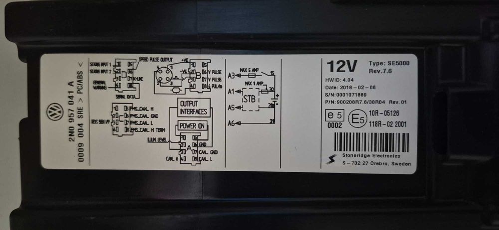 Цифровий тахограф Stoneridge SE5000 12V