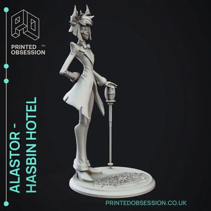Alastor z Hazbin Hotel – figurka 16 cm, druk 3D z żywicy (12K)