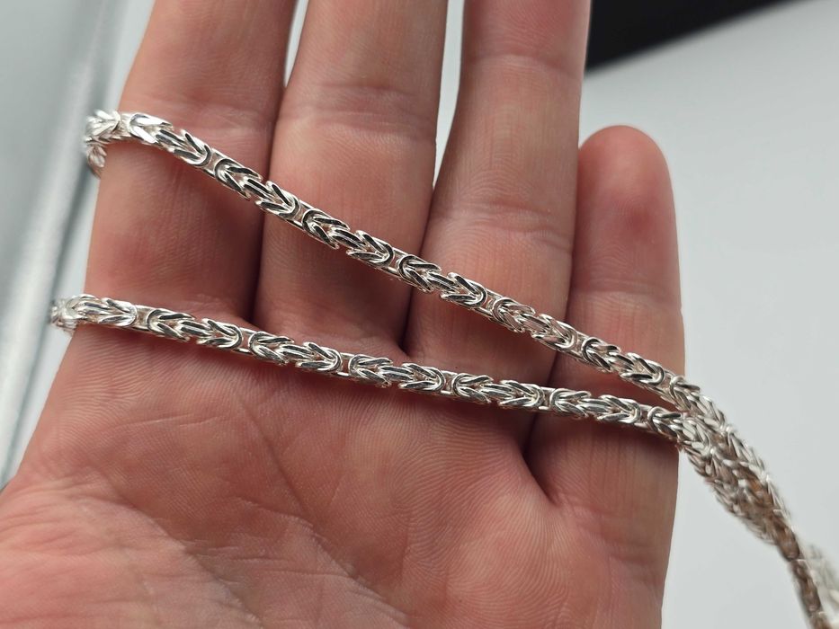 NOWY Srebrny łańcuszek 925 KRÓL Królewski Kostka |Plus Lombard KŁODZKO