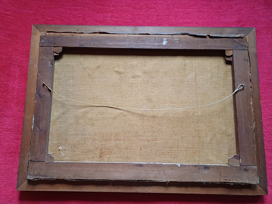 Stary obraz na płótnie sygnowanyStary obraz na płótnie sygnowany