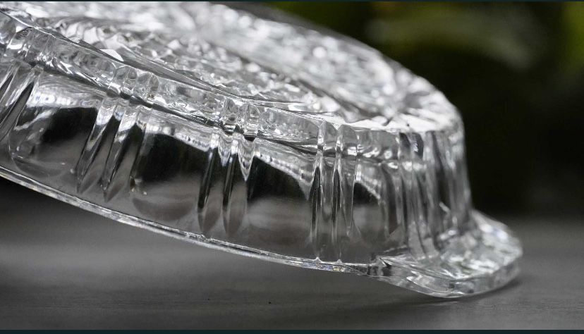 Kryształowy półmisek talerz do serwowania PRL retro vintage