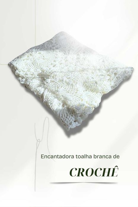 Delicado e lindíssimo crochê em linha branca, sucesso para sua mesa.