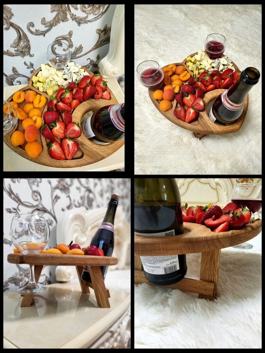 Винний столик масив Дуб