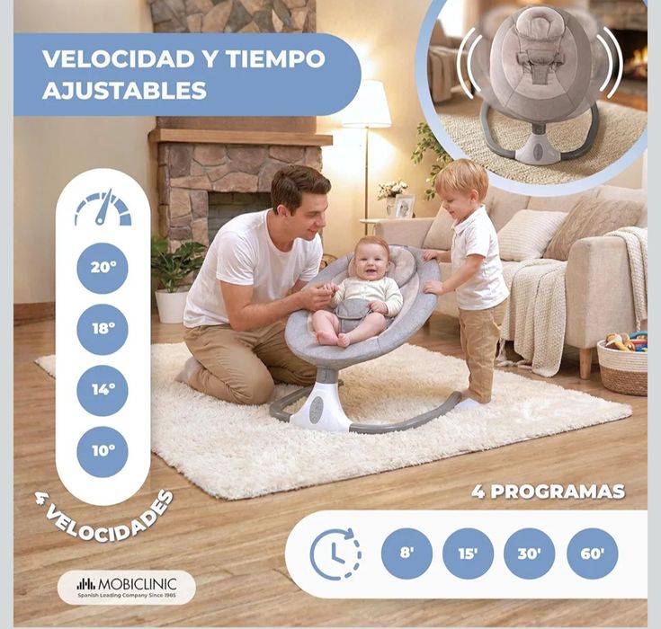Espreguiçadeira de  bebé balanço elétrico usada