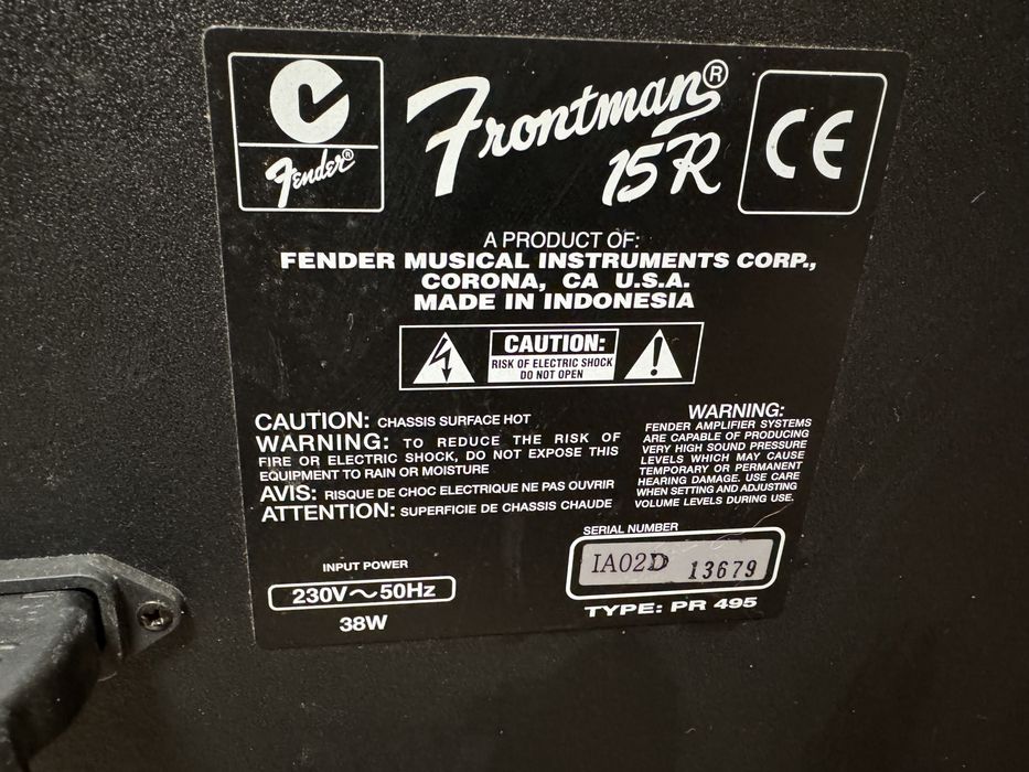 Wzmacniacz Głośnik do E-gitary Fender Frontman 15R