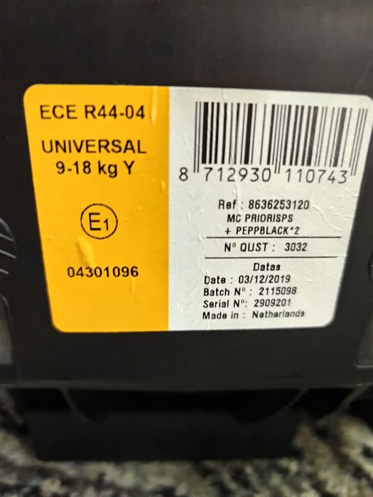 Fotelik maxi-kosi ECE R44-04 (9-18kg)