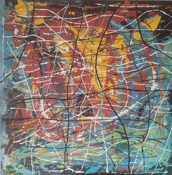 Tela pintura a acrílico