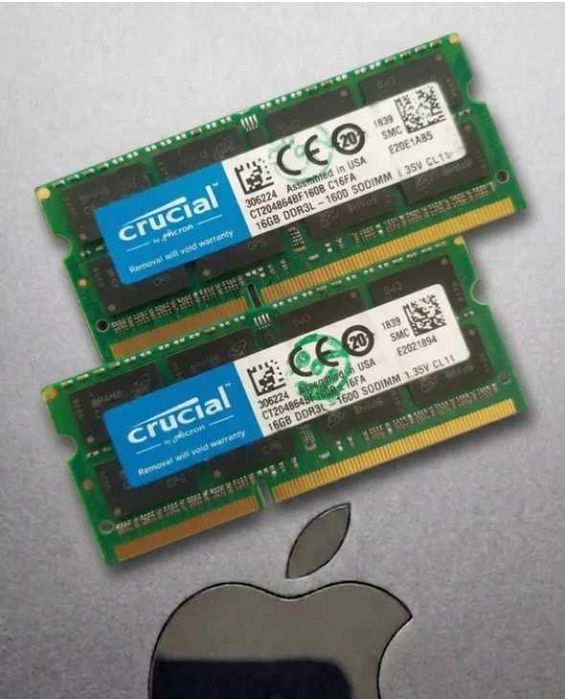 Оперативна пам'ять DDR3L 16GB Crucial (by Micron) 1600MHz 1.35V 2Rx8 США Оригінал | 16gb ddr3l одним модулем | ddr3l 16gb однією планкою| ддр3л 16гб