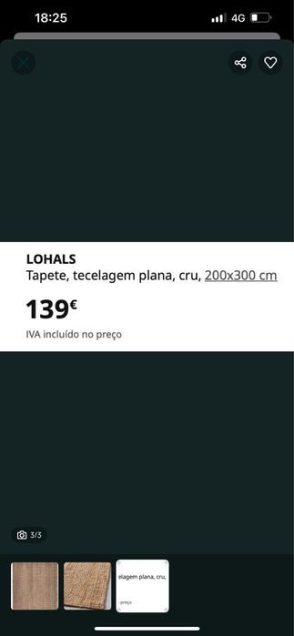 Tapete de Corda - Ikea 200x300