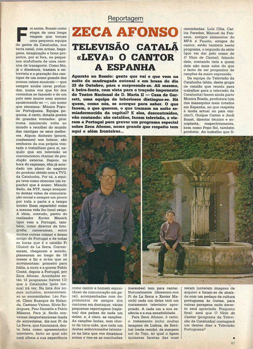 José Afonso	- - -		TV Guia	- - - - -	Revista