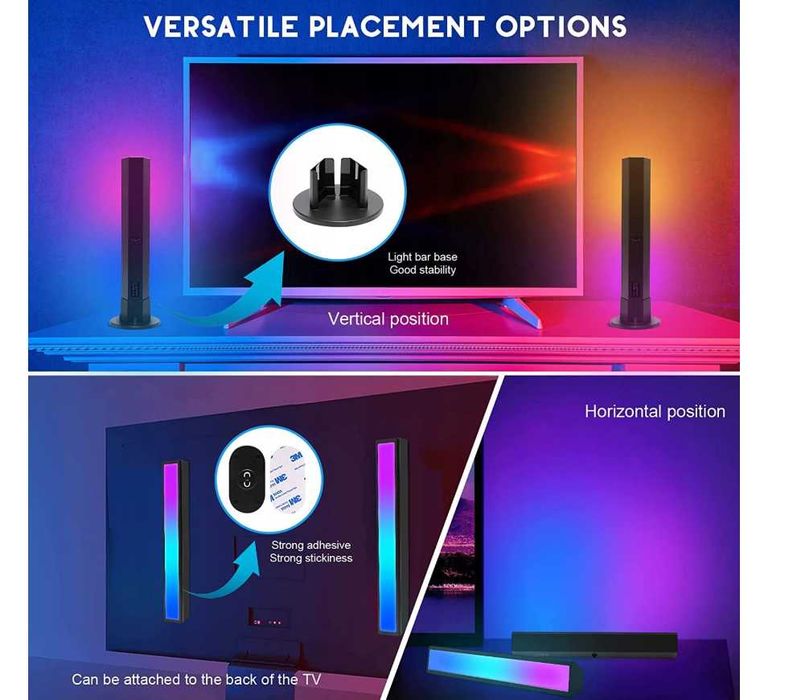Lampa aled light do TV PC Light bar RGB 2 szt