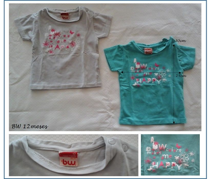0-12Meses Menina Primavera/Verão - camisas, t-shirts e blusas