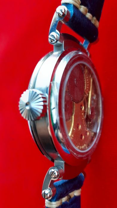 Omega,przepiękna wielka niebieska bestia śred 46,2mm 17 jewels