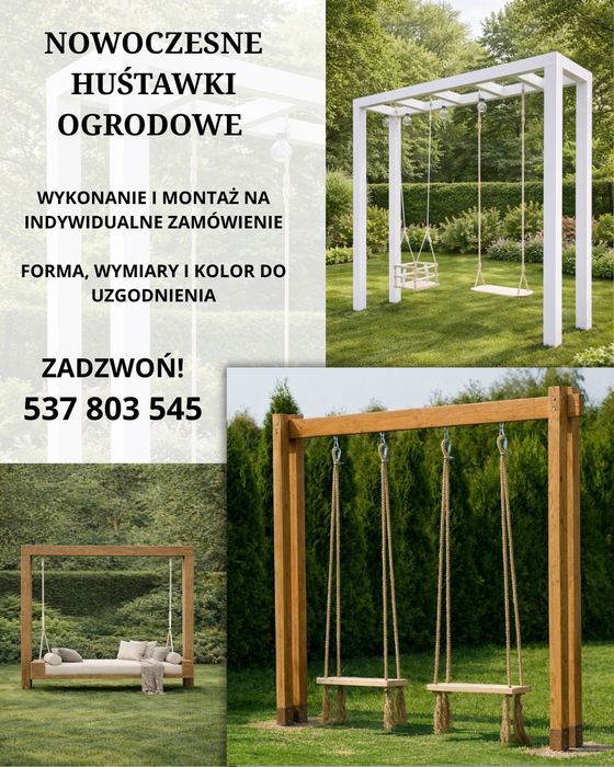 Huśtawki ogrodowe, pergole