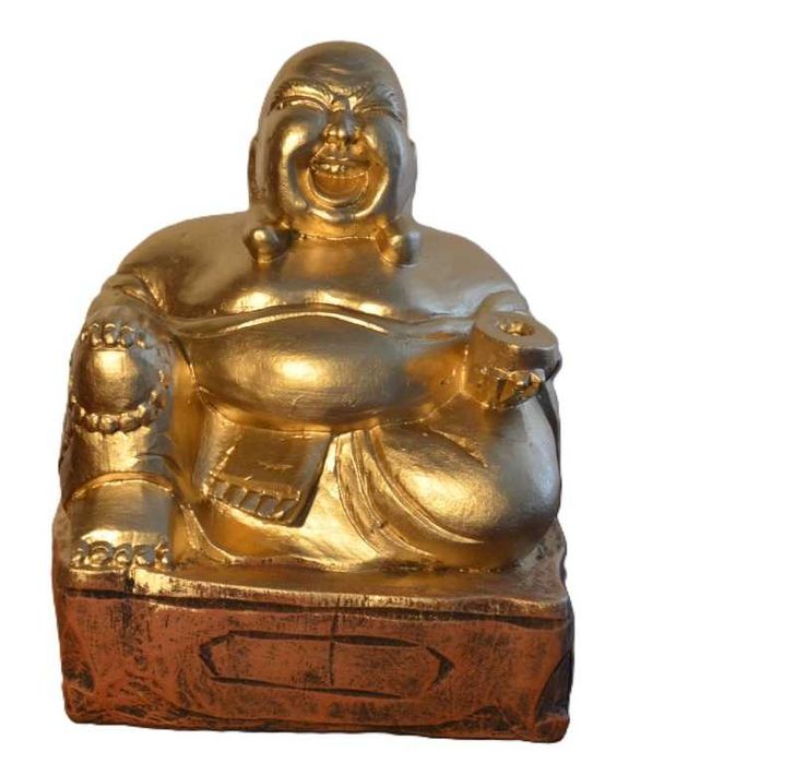 Estatueta buda hotei san, em pó de pedra