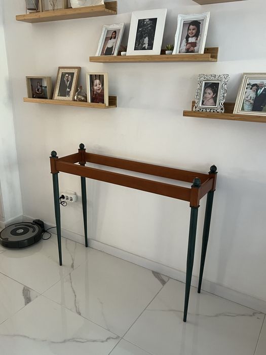 Móvel Consola / MESA d'Entrada em Madeira com Tampo em Vidro