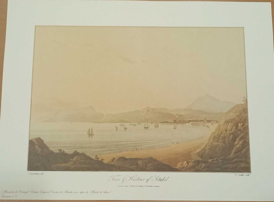 Litografias com paisagens de Portugal e mapas de Portugal inícios XIX