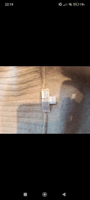 jasny rozsuwany krótki sweter z golfem 100%wełna