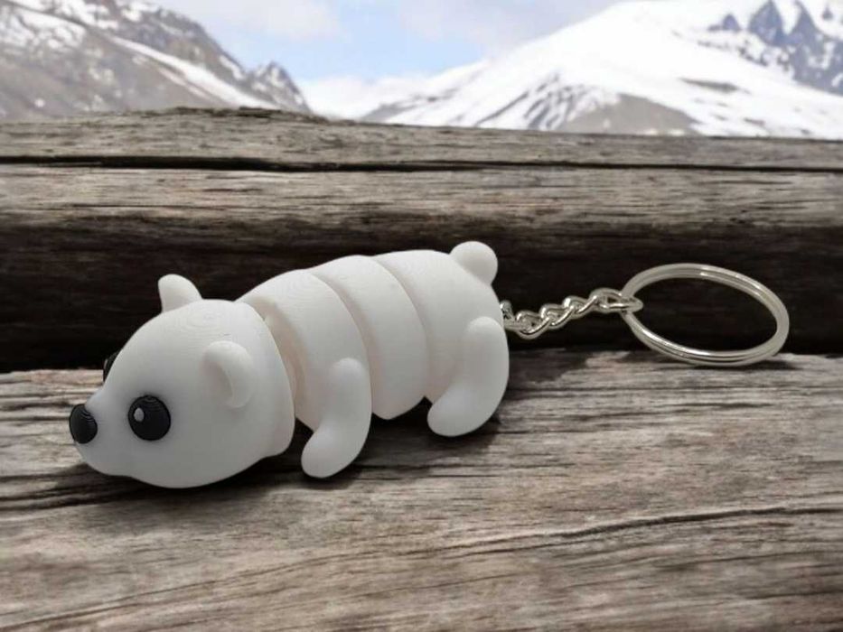 Brelok Flexi Miś Polarny - Ruchomy Brelok Miś Polarny