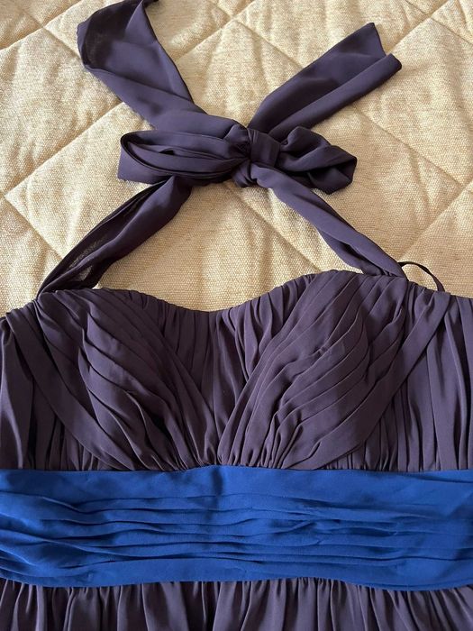 Vestido Comprido com faixa azul