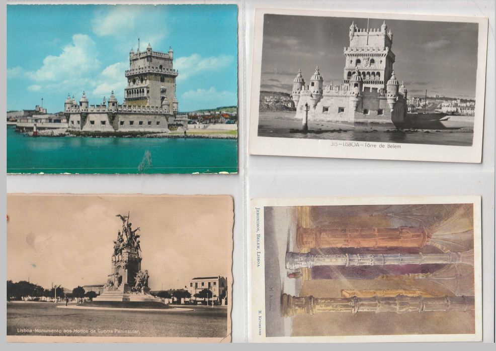 Coleção de 42 postais antigos de Lisboa