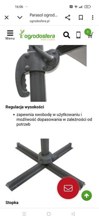 Parasol ogrodowy 3x3 szary