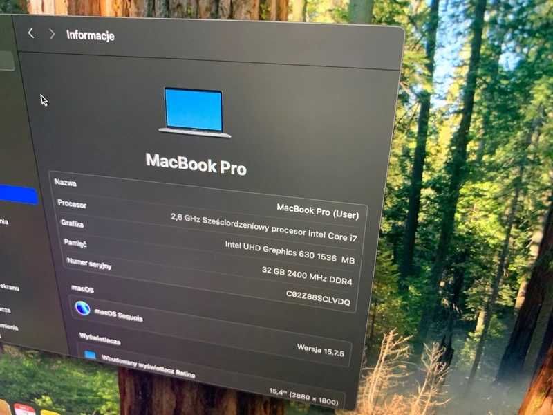 MacBook Pro 2019 15-inch 32 GB RAM 2,6 GHz i7 Touch Bar
