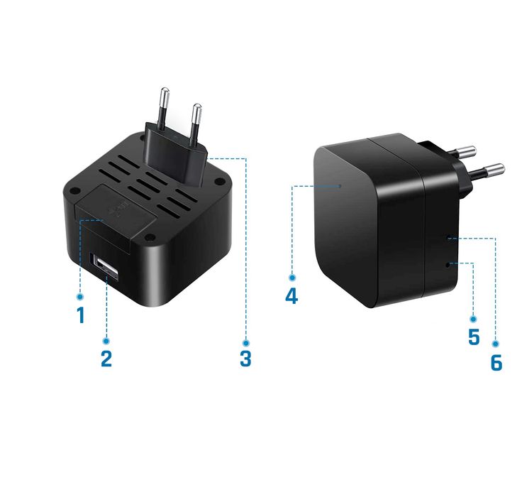 KAMERA ZASILACZ WiFi ładowarka usb ukryta na żywo MKA8