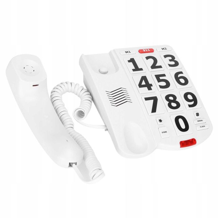Ciciglow Telefon przewodowy Duże Przyciski dla Seniora głośny alarm