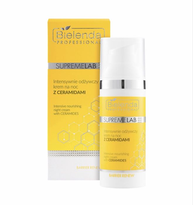 Intensywnie odżywczy krem na noc żółty intensive nourishing night cream with ceramides supremelab bielenda professional barrier renew