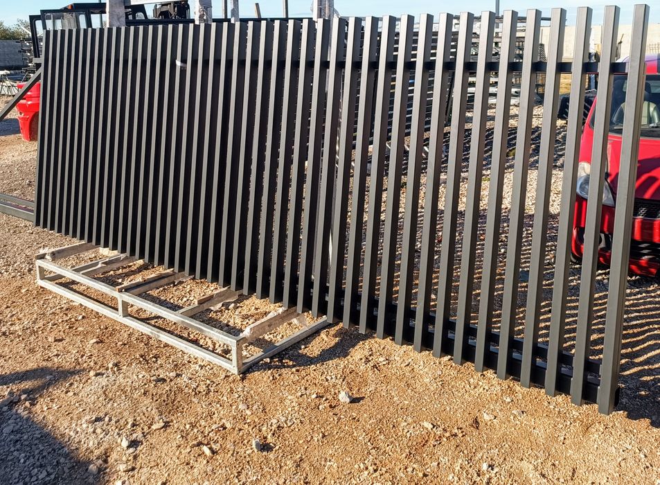 Brama palisadowa dwuskrzydłowa 4m plus furtka przesówna