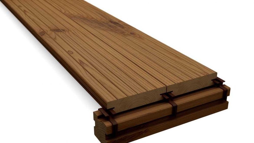 Deski tarasowe Termo Sosna 26x117 ryflowana i gładka