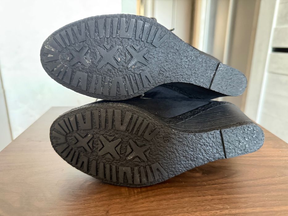 Черевики (чоботи) зимові чорні  замшеві 37 розмір