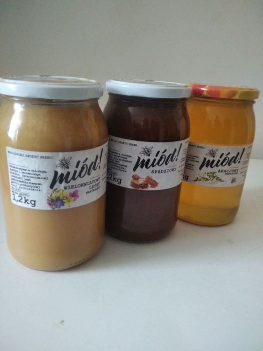 Miód, Miód wielkokwiatowy, miód lipowy, miód akacjowy, miód spadziowy