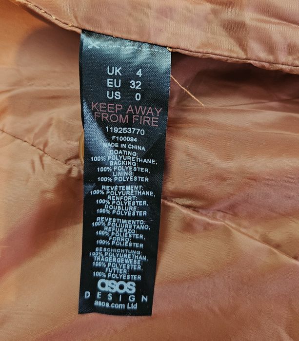 Kurtka Damska Skórzana Asos Brązowa Rozmiar Xs