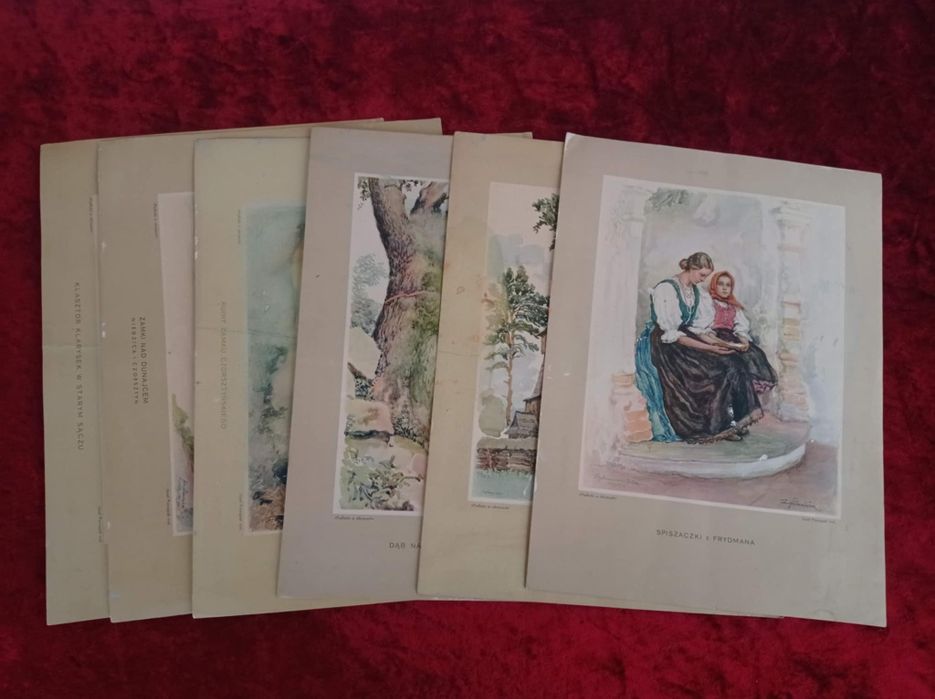 Komplet 6 grafik z Teki Podhale w obrazach Józefa Pieniążka