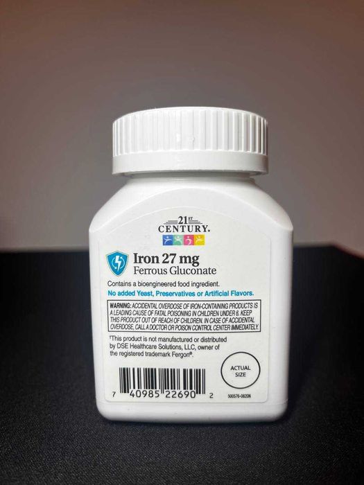21st Century, High-Potency Iron, 27 mg, 110 Tablets (CEN-22690)