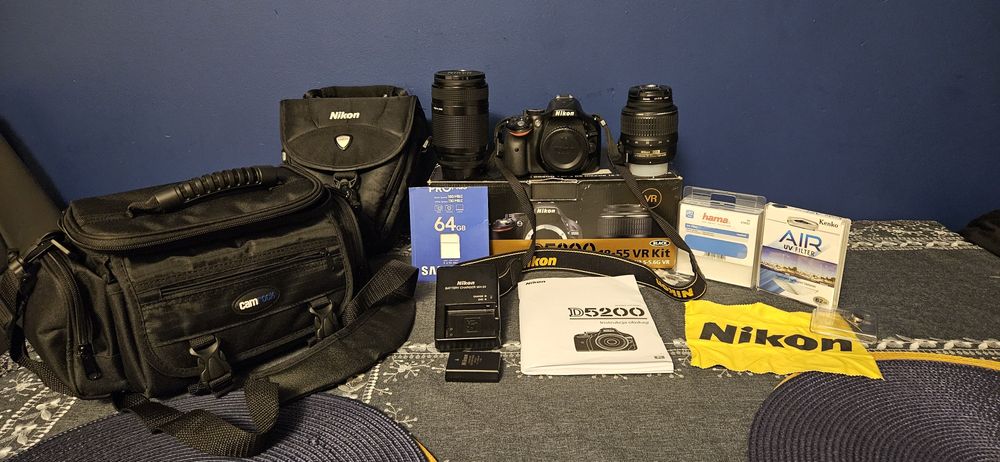 Nikon D5200 + 2 obiektywy + 2 torby + akcesoria