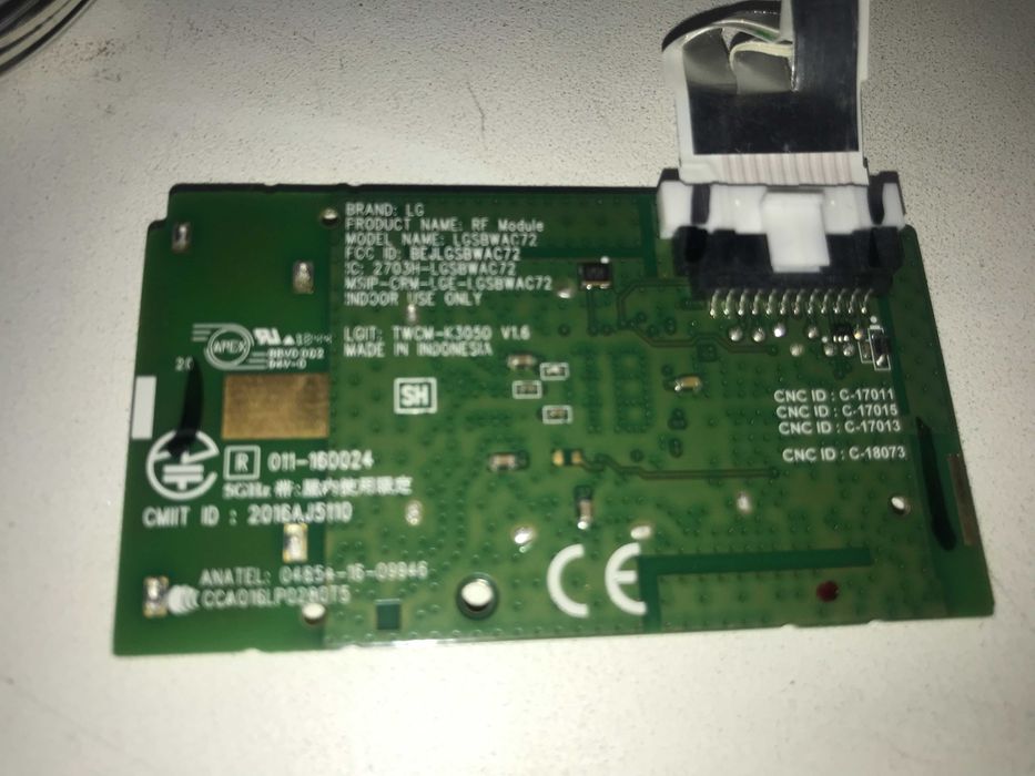 Модуль WI-FI LGSBWAC72 EAT63377302 TWCM-K305D И фотоприемник с кнопкой EBR83592301 для разных смодделей LG