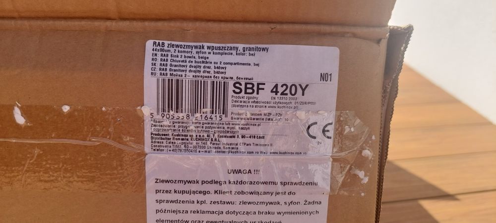 Zlew granitowy dwukomorowy NOWY