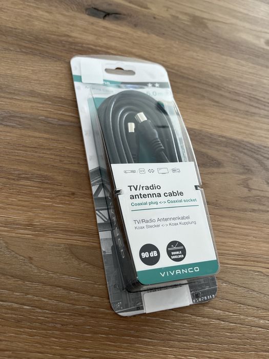 Kabel antenowy Vivanco 5 metrów nowy