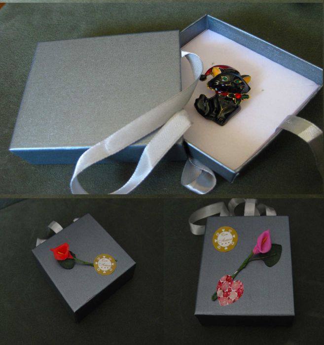 Alfinete / Broche / Pregadeira Gato Preto da Sorte NOVO