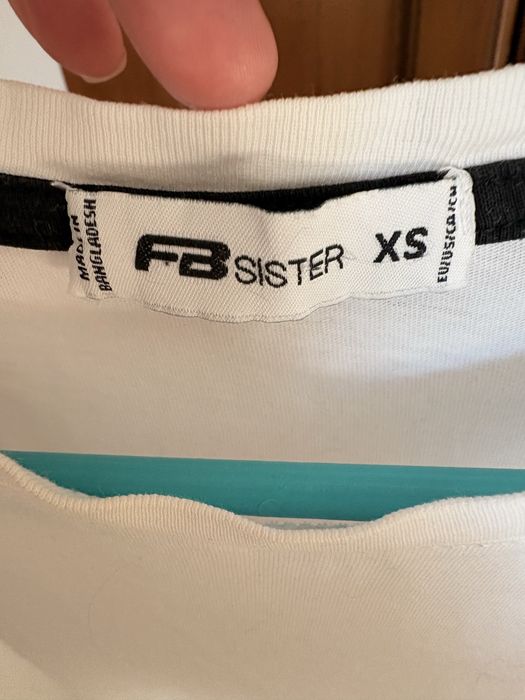 Koszulka /sukienka fb sister r.xs biala bawełniana basic z rozcięciami