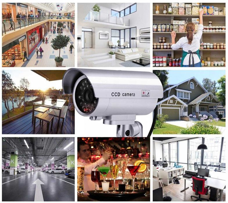 ATRAPA kamery przemysłowej KAMERA na baterie czerwona dioda o