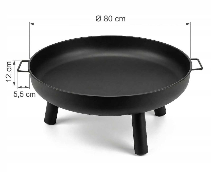 PALENISKO OGRODOWE 60CM / 80cm Stalowe Ognisko Kociołek Grill Ruszt