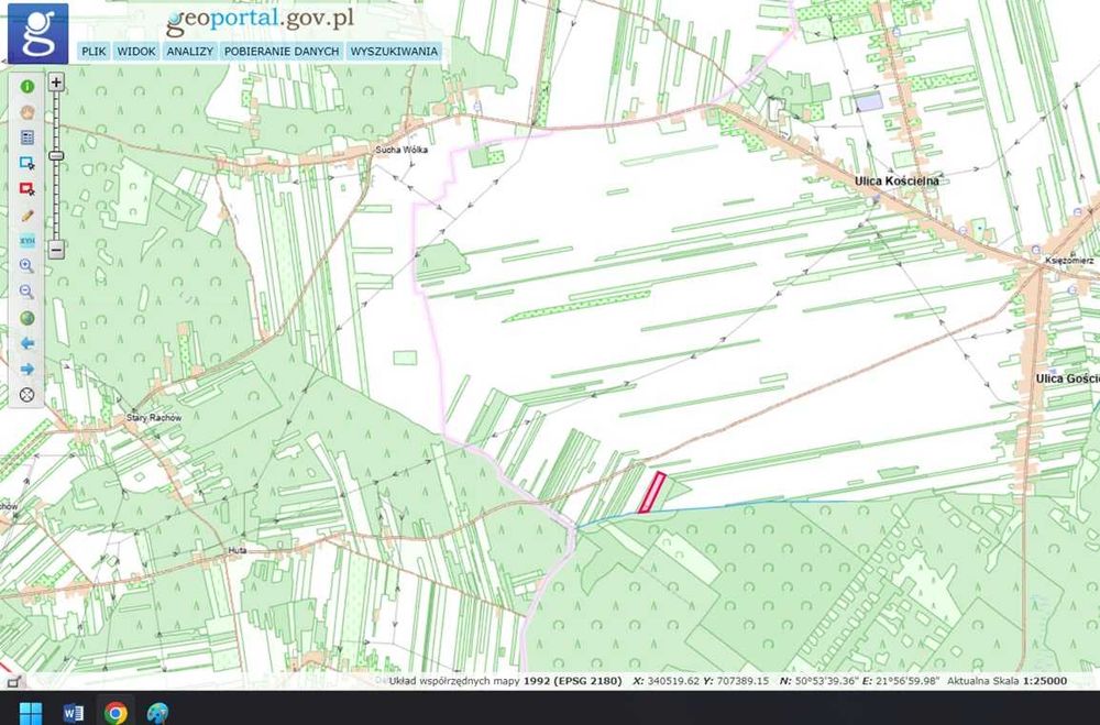 Działka rolna 1,4 ha z lasem (25a) | Szeroki dojazd (farma wiatrowa) | Księżomierz - Widok 4