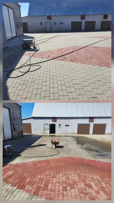 Mycie kostki brukowej,  elewacji