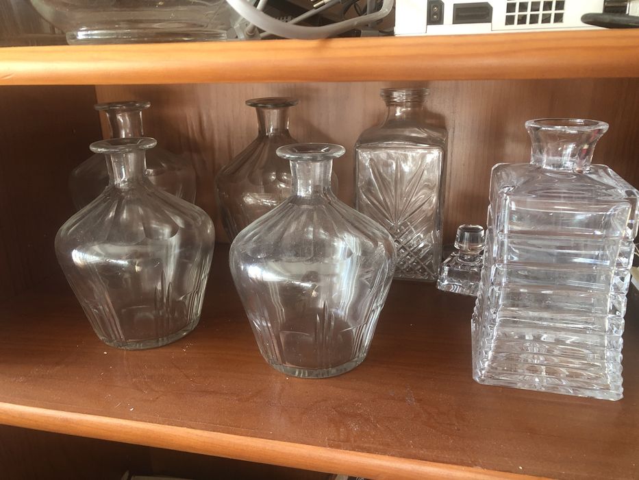 6 garrafas de cristal