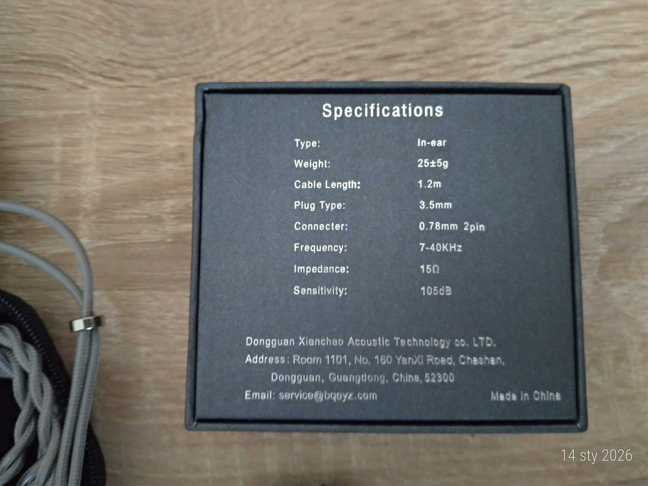 Słuchawki IEM BQEYZ K2 + kabel NICEHCK JIALAI - Stan wzorowy