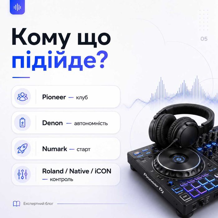 DJ-обладнання Pioneer, Denon, Numark, Roland, Native, iCON